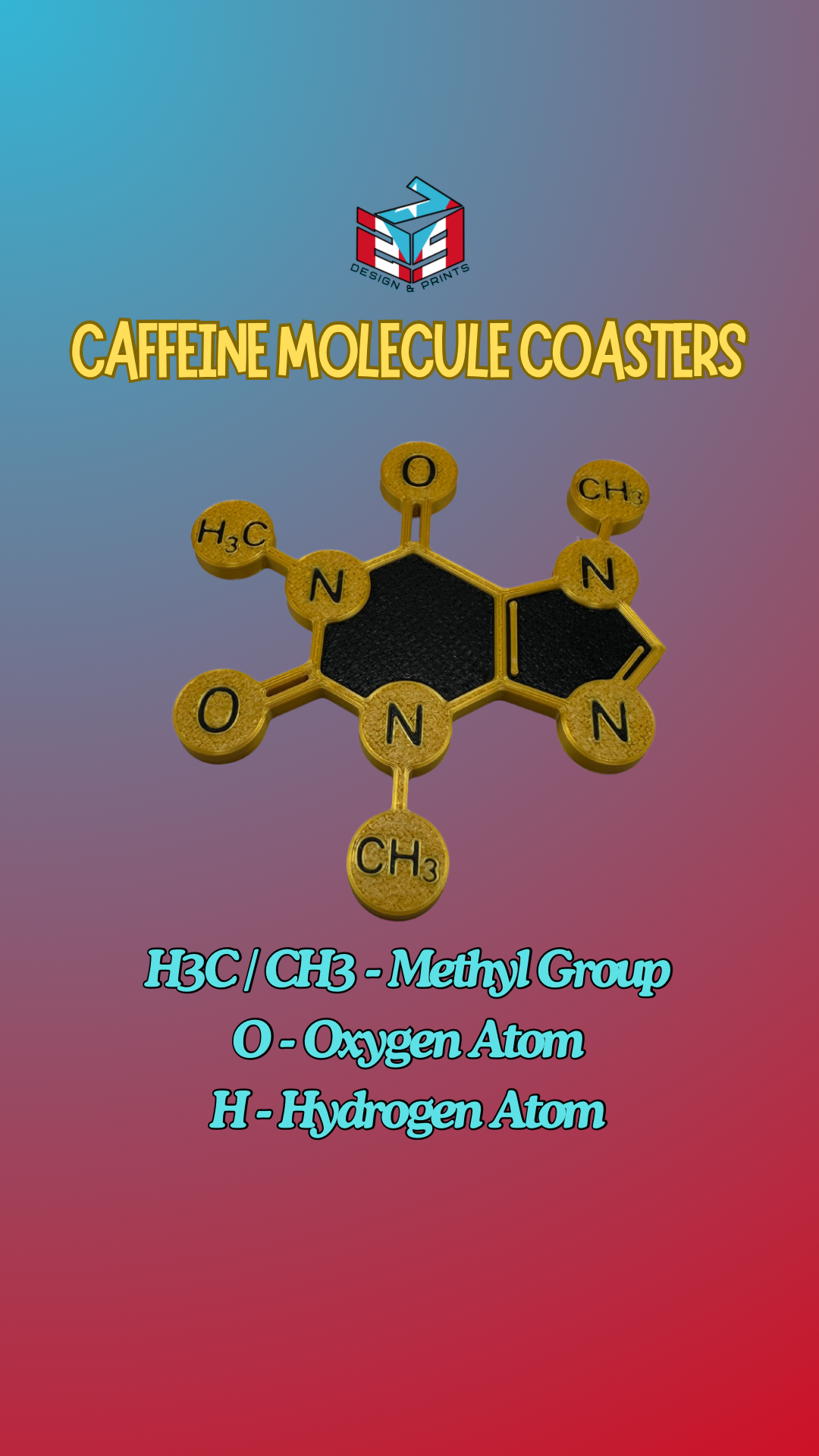 Coffee Molecule Coaster (4pack)