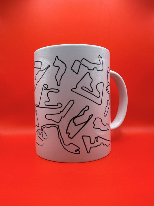 F1 Tracks List Mug / Taza