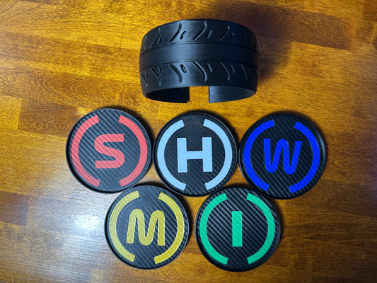 F1 Tire Coasters with Tire Coaster Holder (Posavasos de F1)